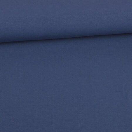 1 Reststück 0,35m Glitzerpüppi Uni Baumwoll Jersey - Jeansblau