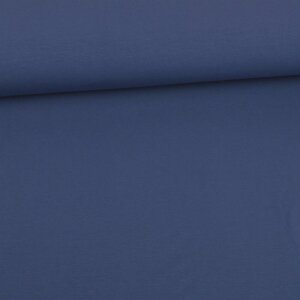 1 Reststück 0,35m Glitzerpüppi Uni Baumwoll Jersey - Jeansblau