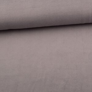 1 Reststück 1,60m Baumwoll Feincord Jersey Lea - Grau