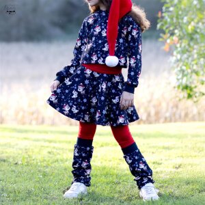 French Terry - Rosalie Reh und Häschen Winterversion Navy - Glitzerpüppi Exklusiv Eigenproduktion