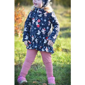French Terry - Rosalie Reh und Häschen Winterversion Navy - Glitzerpüppi Exklusiv Eigenproduktion
