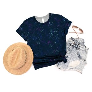 Jersey Colorful Splashes Navy - Glitzerpüppi Exklusiv Eigenproduktion