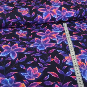 Jersey Glowing Flowers Navy - Glitzerpüppi Exklusiv...