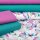 Stoffpaket Jersey Ginkgo Butterflies Weiß - Glitzerpüppi Exklusiv Eigenproduktion