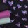 Stoffpaket Jersey Colorful Hearts Navy - Glitzerpüppi Exklusiv Eigenproduktion