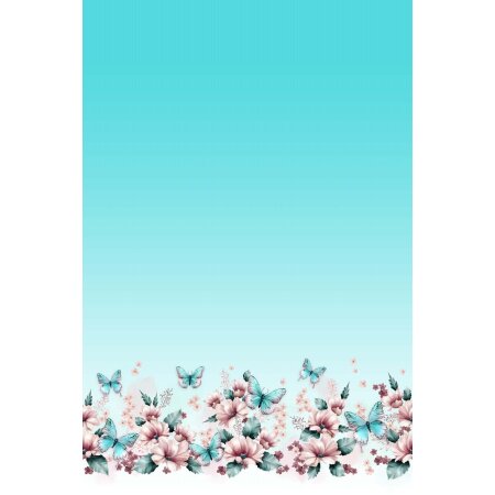 Jersey Schmetterlingswiese Mint - Glitzerpüppi Exklusiv Eigenproduktion