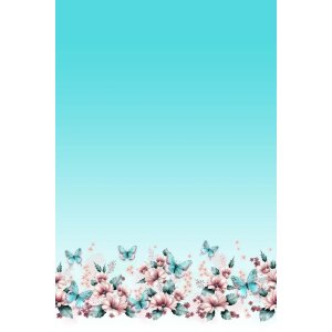 Stoffpaket Jersey Schmetterlingswiese Mint - Glitzerpüppi Exklusiv Eigenproduktion