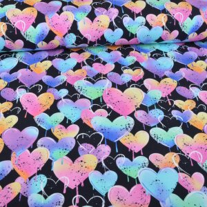 Jersey Grafitti Hearts Navy - Glitzerpüppi Exklusiv...