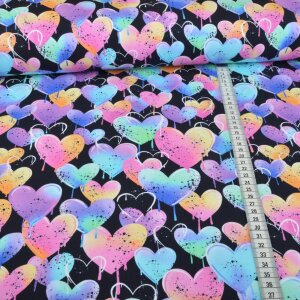Jersey Grafitti Hearts Navy - Glitzerpüppi Exklusiv...