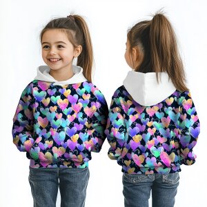 Jersey Grafitti Hearts Navy - Glitzerpüppi Exklusiv Eigenproduktion