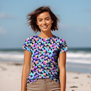 Jersey Grafitti Hearts Navy - Glitzerpüppi Exklusiv Eigenproduktion