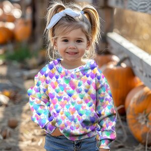Jersey Grafitti Hearts Weiß - Glitzerpüppi Exklusiv Eigenproduktion