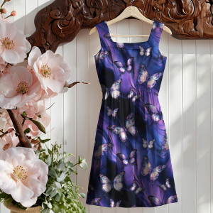 BIO Jersey Mystic Butterflies Lila - Glitzerpüppi Exklusiv Eigenproduktion