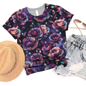 BIO Jersey Magical Flowers Bunt - Glitzerpüppi Exklusiv Eigenproduktion