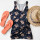 BIO Jersey Maritime Blossoms Rosé auf Jeans - Glitzerpüppi Exklusiv Eigenproduktion