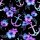 BIO Jersey Maritime Blossoms Lila Blau auf Schwarz - Glitzerpüppi Exklusiv Eigenproduktion