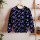 BIO Jersey Maritime Blossoms Lila Blau auf Schwarz - Glitzerpüppi Exklusiv Eigenproduktion