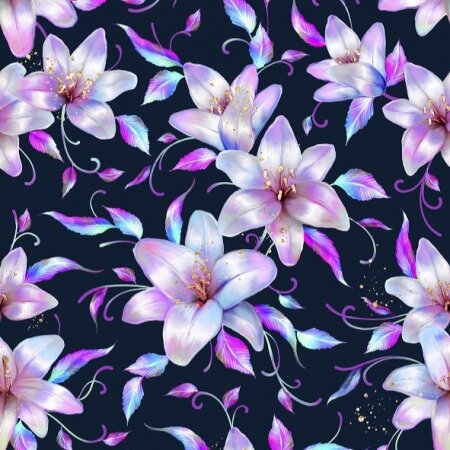 BIO Jersey Vines and Lilies Jeans - Glitzerpüppi Exklusiv Eigenproduktion