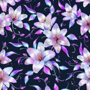BIO Jersey Vines and Lilies Jeans - Glitzerpüppi...