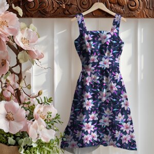 BIO Jersey Vines and Lilies Jeans - Glitzerpüppi Exklusiv Eigenproduktion