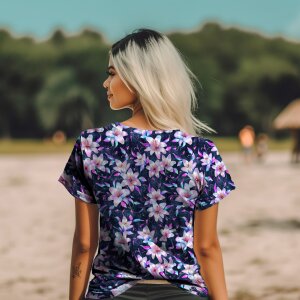 BIO Jersey Vines and Lilies Jeans - Glitzerpüppi Exklusiv Eigenproduktion