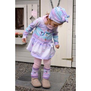 BIO Jersey Aquarell Pusteblumen Lila Mint - Glitzerpüppi Exklusiv Eigenproduktion