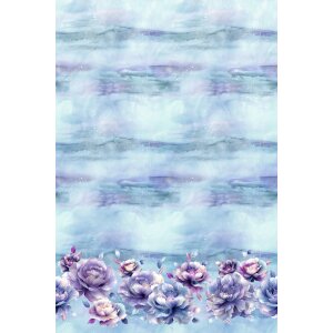 BIO Jersey Summertime Blossoms Hellblau Lila -...
