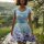 BIO Jersey Summertime Blossoms Hellblau Lila - Glitzerpüppi Exklusiv Eigenproduktion