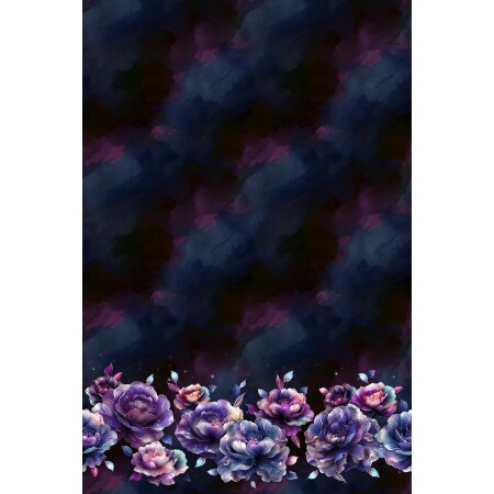 BIO Jersey Summertime Blossoms Navy Beere - Glitzerpüppi Exklusiv Eigenproduktion