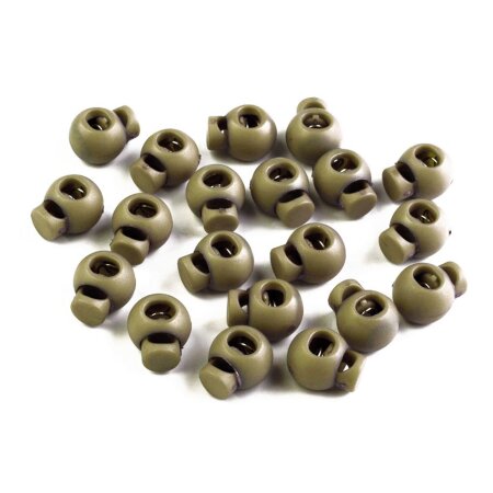 Kordelstopper rund 15x19mm Khaki