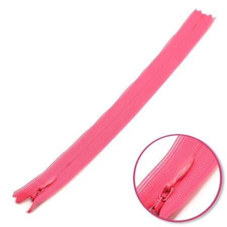 Nahtverdeckter Reißverschluss Pink 22cm nicht teilbar YKK (0004715-516)