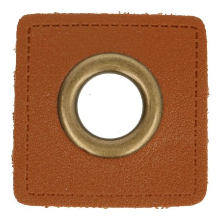 Ösen Kunstleder Patch Braun 8mm - Bronze