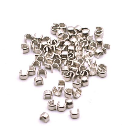 Reißverschluss Stopper für Metallzähnchen Silber 10 Stück YKK