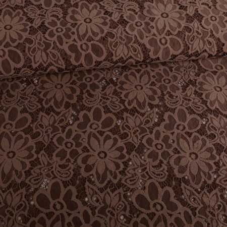 Spitze Blumen Elastisch Taupe