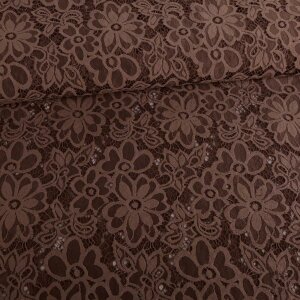 Spitze Blumen Elastisch Taupe