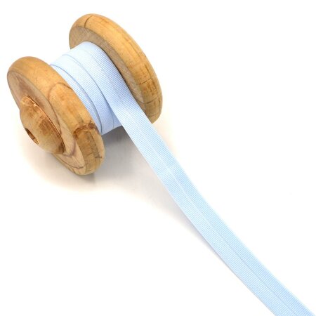 Einfassband Schrägband Elastisch Gummiband Eisblau 2cm