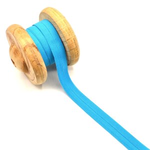 Einfassband Schrägband Elastisch Gummiband Aqua 2cm