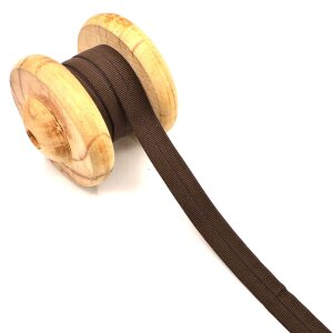 Einfassband Schrägband Elastisch Gummiband Braun 2cm