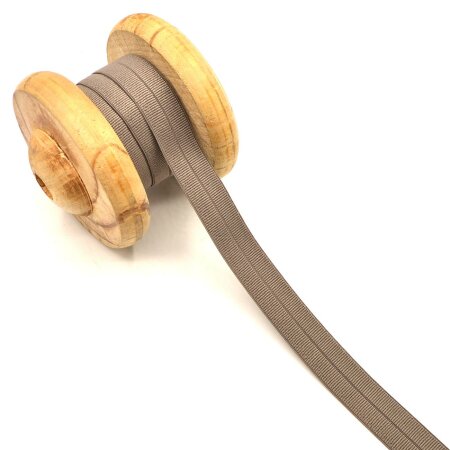 Einfassband Schrägband Elastisch Gummiband Taupe 2cm