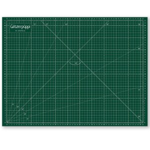 Glitzerpüppi selbstheilende Schneidematte A2 (60x45cm) - beidseitig bedruckt - Mint/Grün