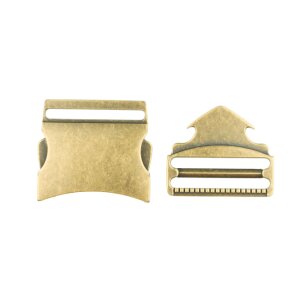 Taschenverschluss Steckschnalle Metall - 40 mm Altgold