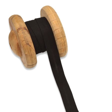 Einfassband Schrägband Baumwolle 20mm - Schwarz 3m