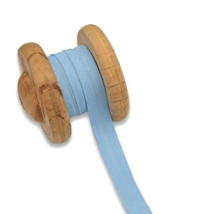 Einfassband Schrägband Baumwolle 20mm - Pastellblau 3m